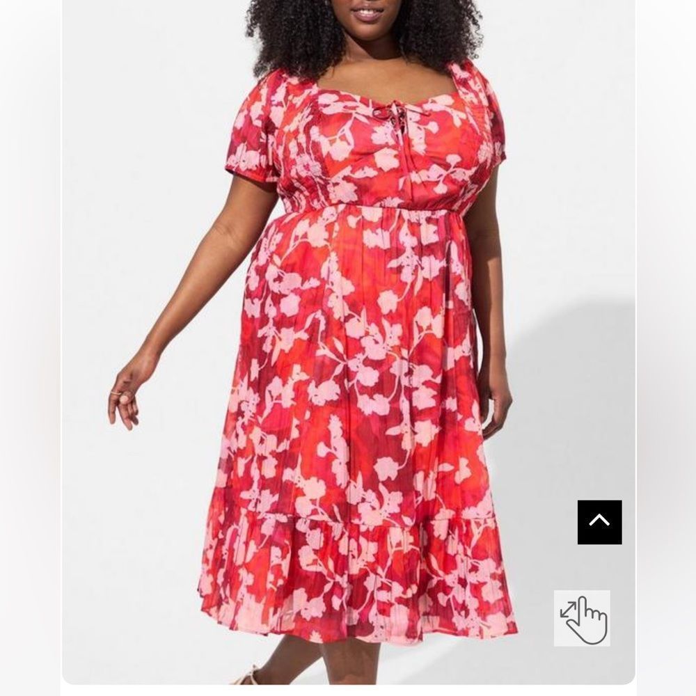 Torrid Red and Pink Floral Dress - Picture 5 of 10